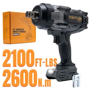 (No Battery) Cordless Impact Wrench 1/2 or 3/4 Inch Electric Impact Gun Compatible With DeWALT 20V MAX Battery Brushless High Torque Driver 3 Speed Tool Only