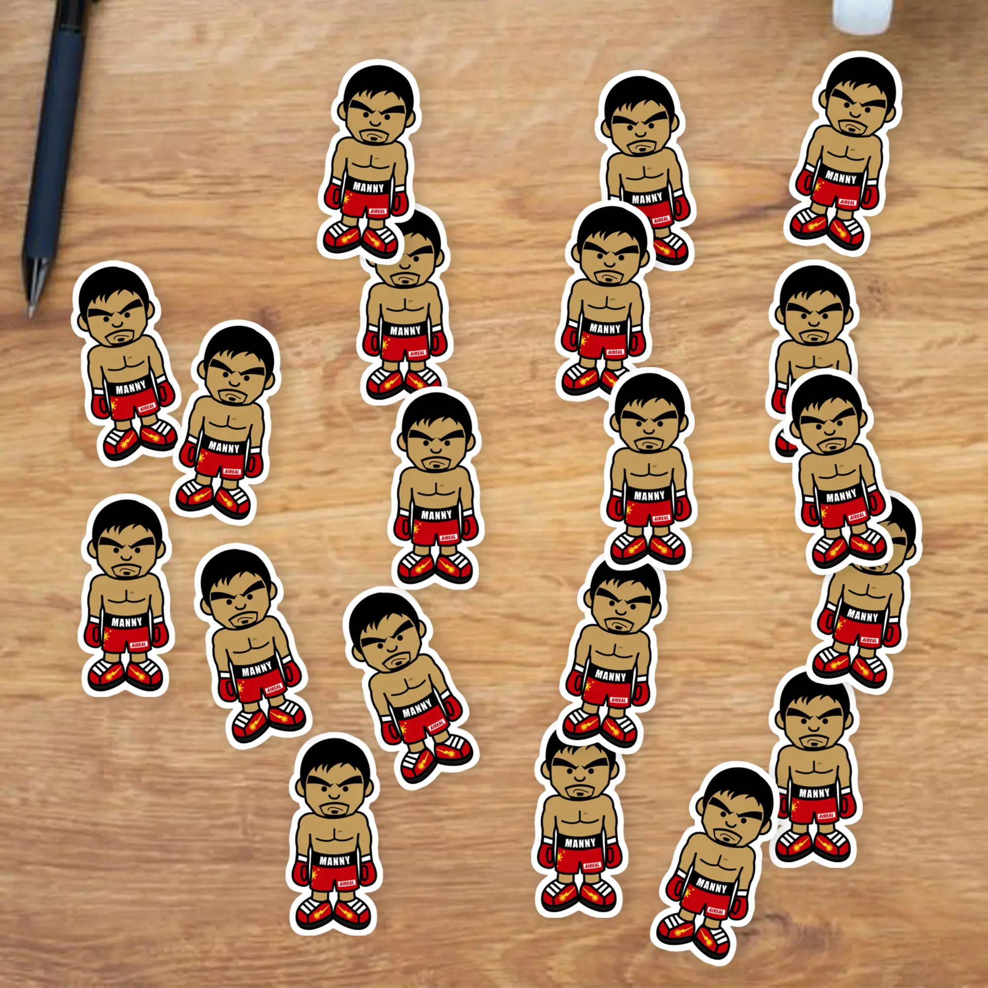 Stickers Pack 20 Pcs Angry Bike Bumper Vinyl Manny Colorful Water Pacquiao Skateboard Waterproof Guitar Luggage Laptop Car Aesthetic Bottle