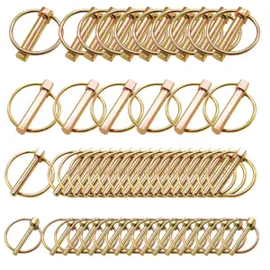 50 count Heavy Duty Lynch Pin Assortment Kit Tractor Pins Linch Pins Ring Clips PTO Pin for Farm    Lawn Mowers