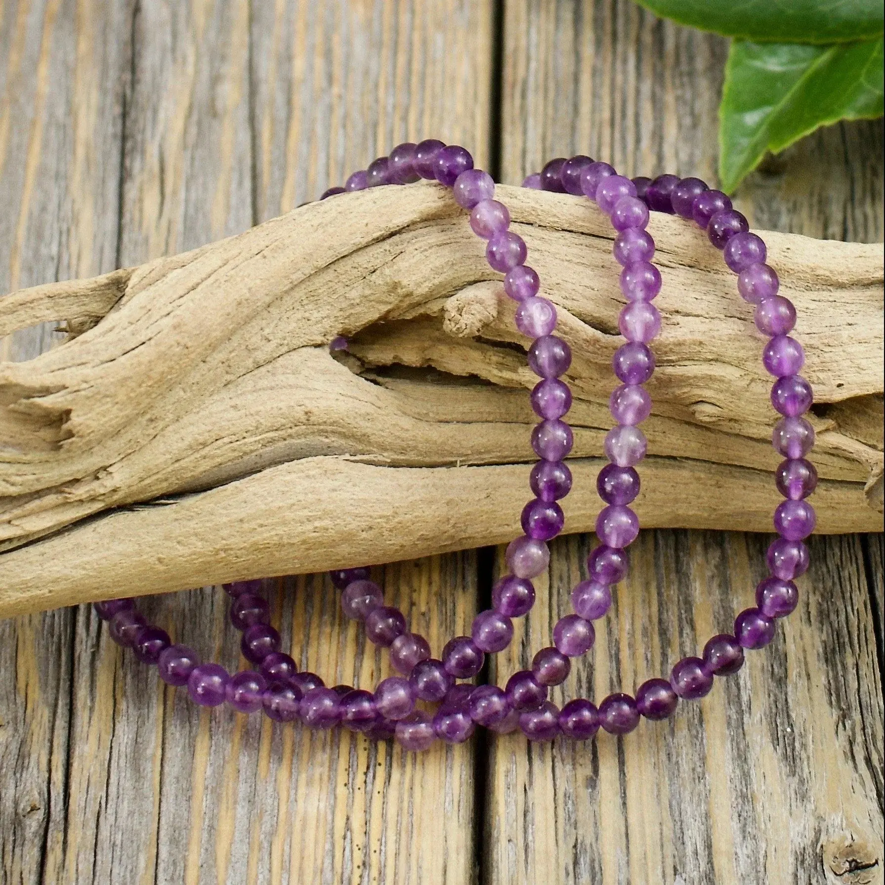Natural Matte Amethyst 4mm Round Beaded Handmade Unisex Elastic Bracelet, Pisces Protection Crystal Gemstone for Adults, Around 7-in Daily Jewelry Aiding Third Eye Opening & Cultivating Creativity