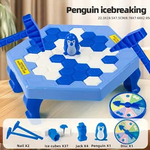 Penguin Break Ice Table Game, Kids Dual-Player Puzzle Toy, Parent-Child Interactive Mind Training, Family Fun Game