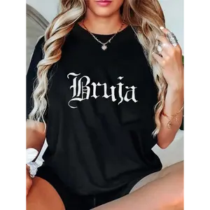100% Cotton Unisex Bruja Halloween Mexicana Latina Chicana Gift for Witch Women T-Shirt Casual Top