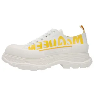 Alexander McQueen Tread Slick Leather Lace-Up Low-Top Sneakers for Men in White Trending Shoes, House White Official Shoes to Get / Maison Mihara Verifiable, with credentials and supporting global authentication