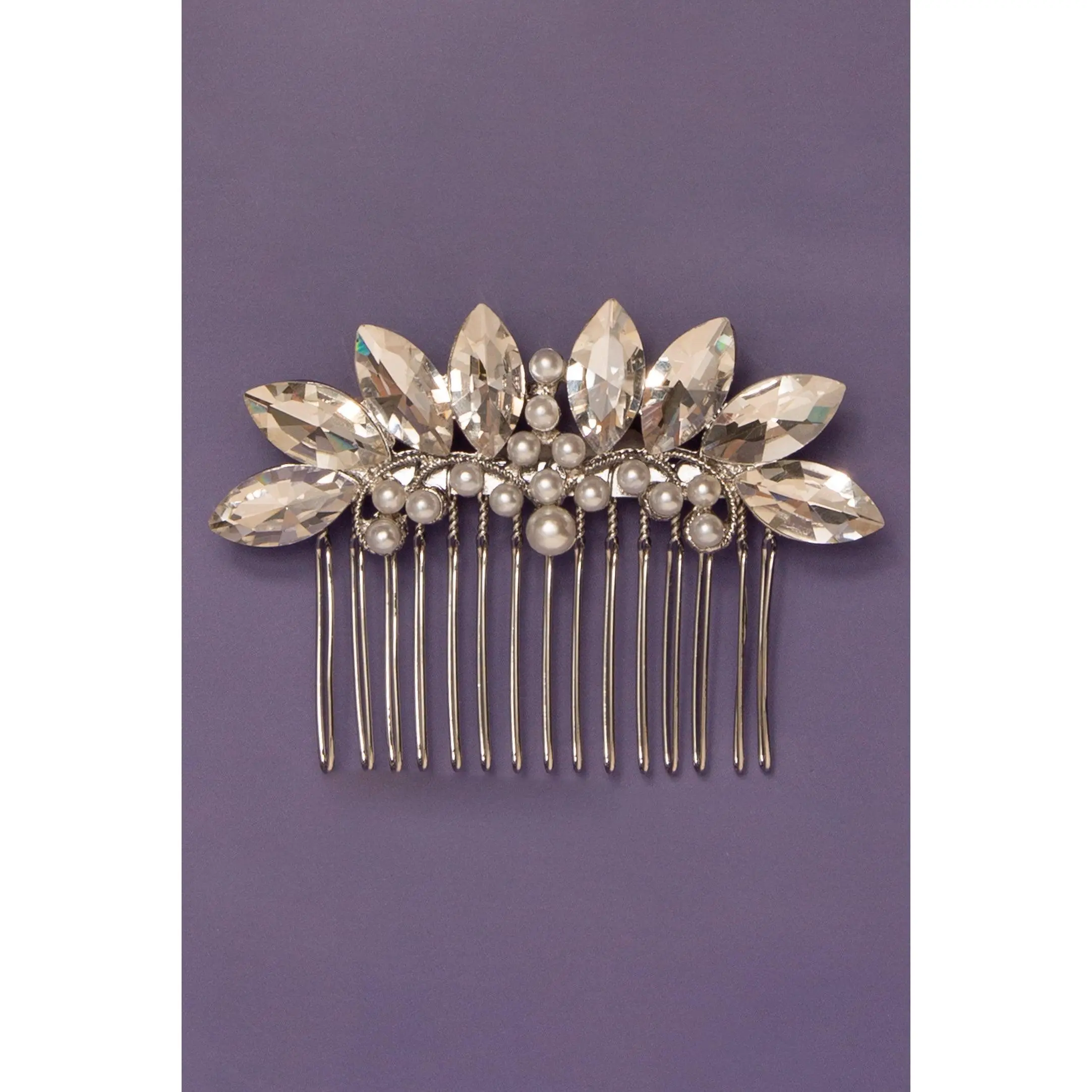 Destiny Pearl Bead Spray Crystal Hair Comb