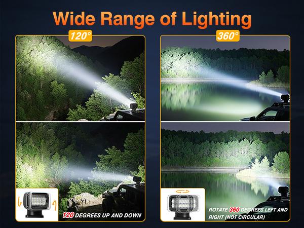 Nilight Magnetic Marine Boat Light Remote Control LED Spotlight 50W 4800LM 12V-24V 360° Rotating for Yachts Truck SUV UTV Tractors Offroad Hunting Search Nilight Magnetic Marine Boat Light Remote Control LED Spotlight 50W 4800LM 12V-24V 360° Rotating for Yachts Truck SUV UTV Tractors Offroad Hunting Search
