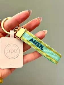 AMEN. Woven Canvas Keychain