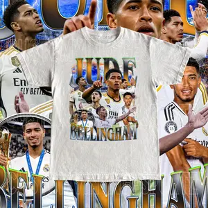Vintage Jude Bellingham Shirt - Custom Vintage Design High Quality Tee English Football Fan Soccer Player Gift