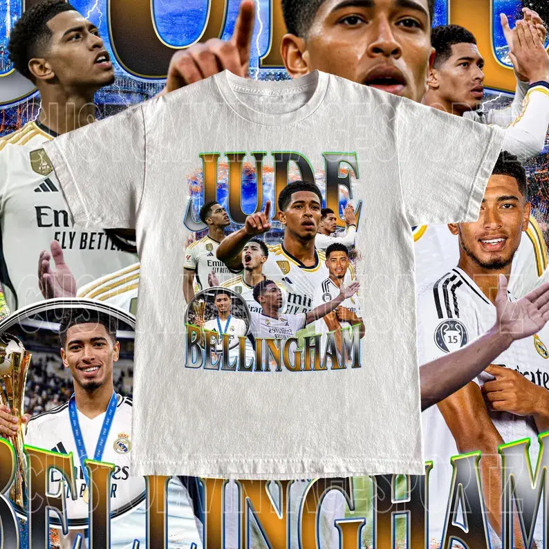 Vintage Jude Bellingham Shirt - Custom Vintage Design High Quality Tee English Football Fan Soccer Player Gift