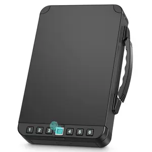 Urban Deco Handgun Gun Safe for Nightstand, Desk, Bed Side - Pistol Safe, Hand Gun Safe for Car, Biometric Gun Safe for Handgun with Fingerprint, PIN Code, Key Access