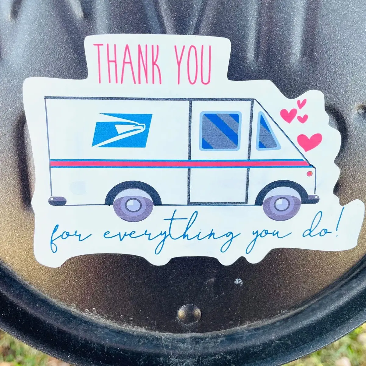 Waterproof Thank You Mailman Vinyl Sticker