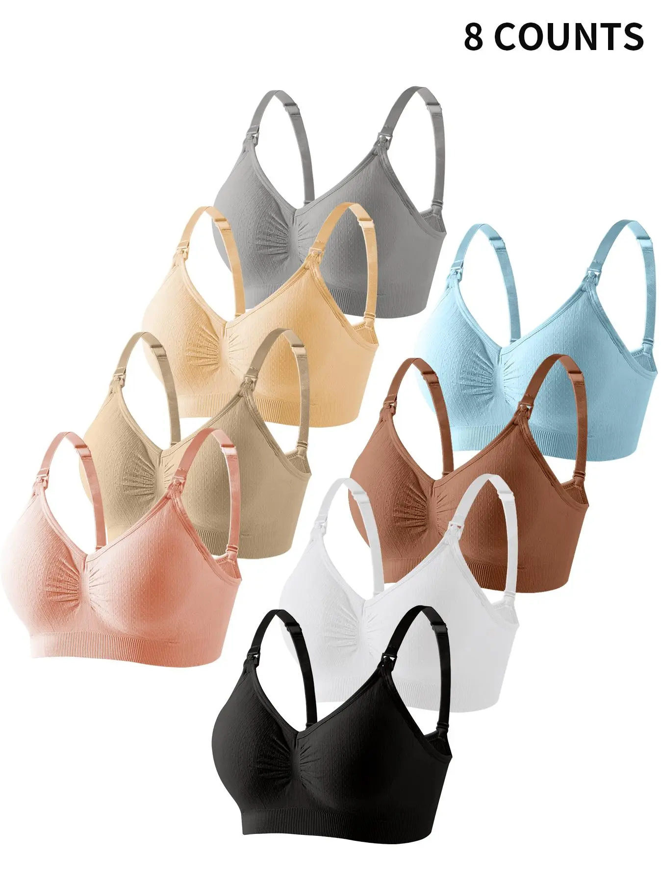 Maternity Solid Color Nursing Bra, Maternity Bras, Pregnancy Underwear, Casual Comfortable Breathable Open Front Buckle Bra for Pregnancy & Postpartum Lingerie for All Seasons