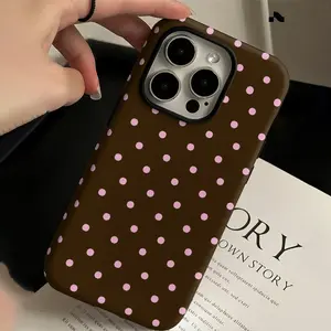 Cute Pink Polka Dot Protective case, fun design, compatible with iPhone 17 Pro Max, 17Air, 16 Pro, 15 Plus, 14, 13, 12 and 11, TPU full screen, shockproof, stylish, scratch-resistant, soft silicone material, drop-proof