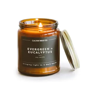 Evergreen + Eucalyptus Amber Jar Soy Candle