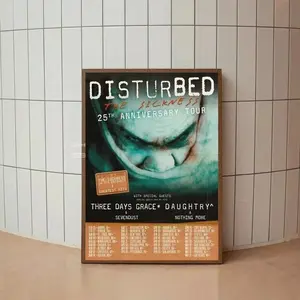 Disturbed The Sickness 25th Anniversary Tour 2025 Poster