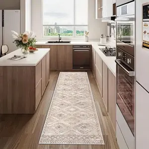 A long runner rug, hallway rug, Boho Runner Rug, lightweight and easy-to-clean foldable mat, washable and low-maintenance home decor rug, Machine Washable Rugs, suitable for hallways, corridors, staircases, bedrooms, bedside, kitchens, and more.