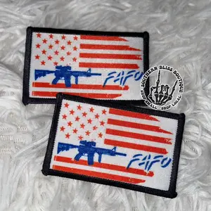 FAFO American Flag Patriotic Hat Bar Iron On Patch