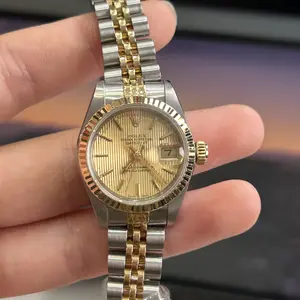 Rolex Lady-Datejust 26 69173 Two-Tone Yellow Gold Fluted Bezel Champagne Stick Dial WHP041646
