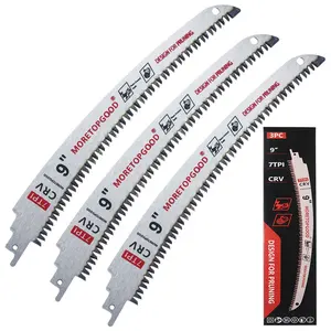 Arc Edge Reciprocating Saw Blade, 7TPI Japanese Teeth with Curved Edge Wood Pruning Saw Blades for Tree Trimming, Wood Cutting (3 Pack)
