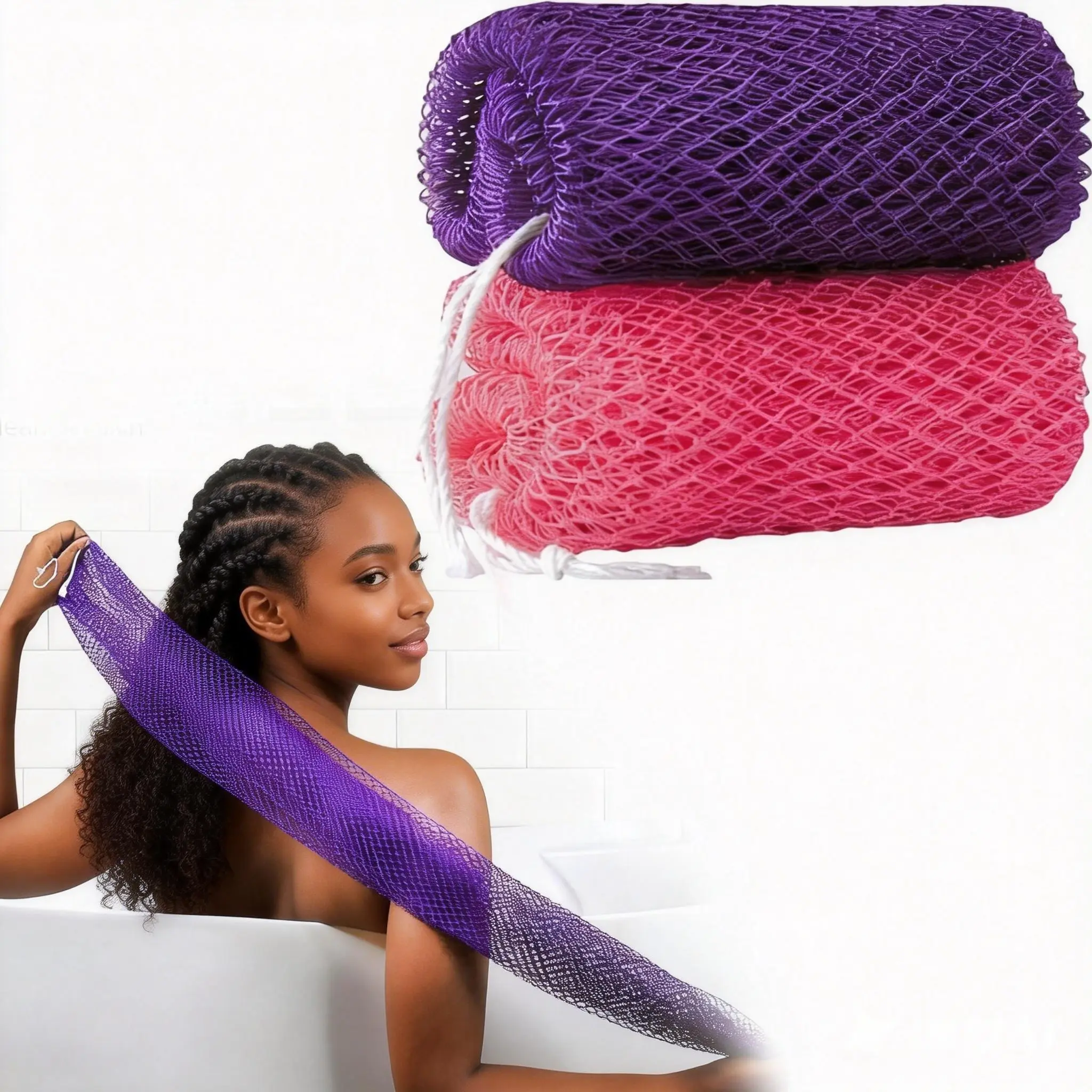 Authentic African Exfoliating Net Bath Sponge Loofah Sponges