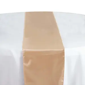 Satin Table Runner 12"x108" Nude - Stylish Table Linen