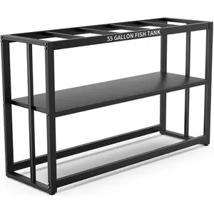 55-75 Gallon Fish Tank Stand with Storage Shelf, 48.5 x14.9 x 29.2 Inch Aquarium Stand, Turtle Tank, Reptile Terrariums and Breeder Tank Stand,980LBS Capacity, Black
