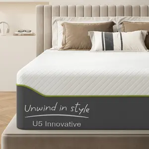 Soges Green Tea Gel Memory Foam Mattress 4/6/8/10/12/14 Inch Thickness, Twin/Full/Queen/King Size Medium Firm Mat with Pressure Relief, Washable Cover, Medium Firm for Adults & Teens, Blue/Light Grey/Dark Green