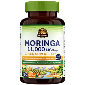 Vitalitown Moringa Capsules 11,000 MG, Organic Moringa Supplement,  No Sticks, No Caffeine, Moringa Oleifera, Energy, Appetite, 90 Capsules