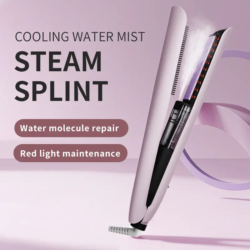 Steam Hair Straightener, Negative Ion Hair Care Steam Straightener, Home & Dorm Hair Styling Tool, Fast Heating, LED Temperature Display, Smooth, Anti-Frizz, Long Lasting Effect