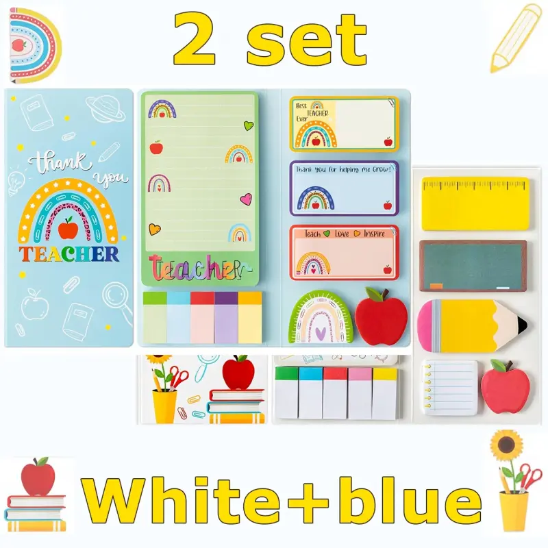 2 Teacher Notebooks | Teacher's Day Gift, Classroom Supplies, Desktop Sticky Notes, Cute School Supplies Set, Planner Notebook