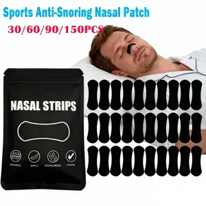 Strong Adhesive Sports Nasal Strips, Anti-Snoring Snore Stopper Physically Relieves Breathing, Expands Airflow, Improves Sleep, Gentle Micro-Pores