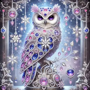 5D DIY Diamond Painting Kit, Blue Crystal Owl Series, Diamond Pattern Design, Creative, Irregular Shape, Wall & Table Decor, Home Decor, 30x30cm, Perfect Gift, Unique Artwork