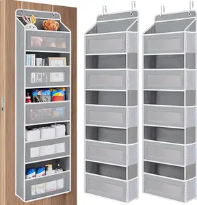2026 New 20KG Heavy Duty Over-The-Door 5-Tier Organizer | Weekly Clothing Storage with Clear Mesh & Anti-Tip Design. Perfect Space-Saver for Bedroom, Bathroom, Kitchen.