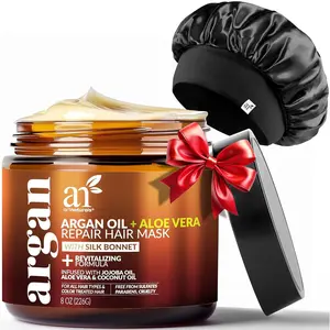 artnaturals Argan Oil & Aloe Vera Repair Hair Mask + Bonnet Conditioner Haircare Moisturizer Hydrate Restore
