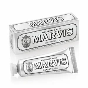 Marvis Whitening Mint Toothpaste - Long-Lasting Fresh Breath & Gentle Whitening for Bright Smile - Alcohol-Free Formula for Oral Hygiene - Peppermint