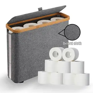 Toilet Paper Storage Rack Holds 12 Rolls Stackable Foldable Bathroom Organizer With Integrated Waterproof Basket Elegant Toilet Paper Holder