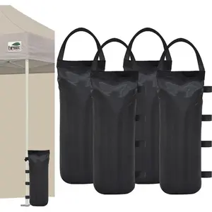 125LBS 4-Pack Universal Canopy Weights, Secure Wind Protection to Prevent Tipping, Easy Wrap-Around Installation Heavy Duty Sandbags (Without Sand), For All Instant Shelter Legs,Black