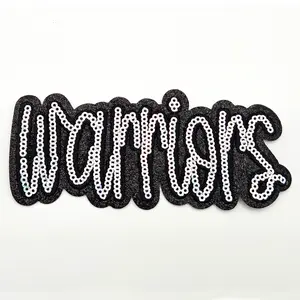 Warriors Silver Sequin HAT/POCKET Patch