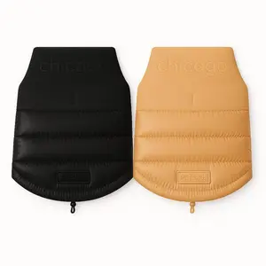 Premium Winter Dog Jacket Warm Beige Black Puffer Vest Easy Zip Lightweight Cold Season Coat Small Medium Large Dogs Brown Neutral Padded