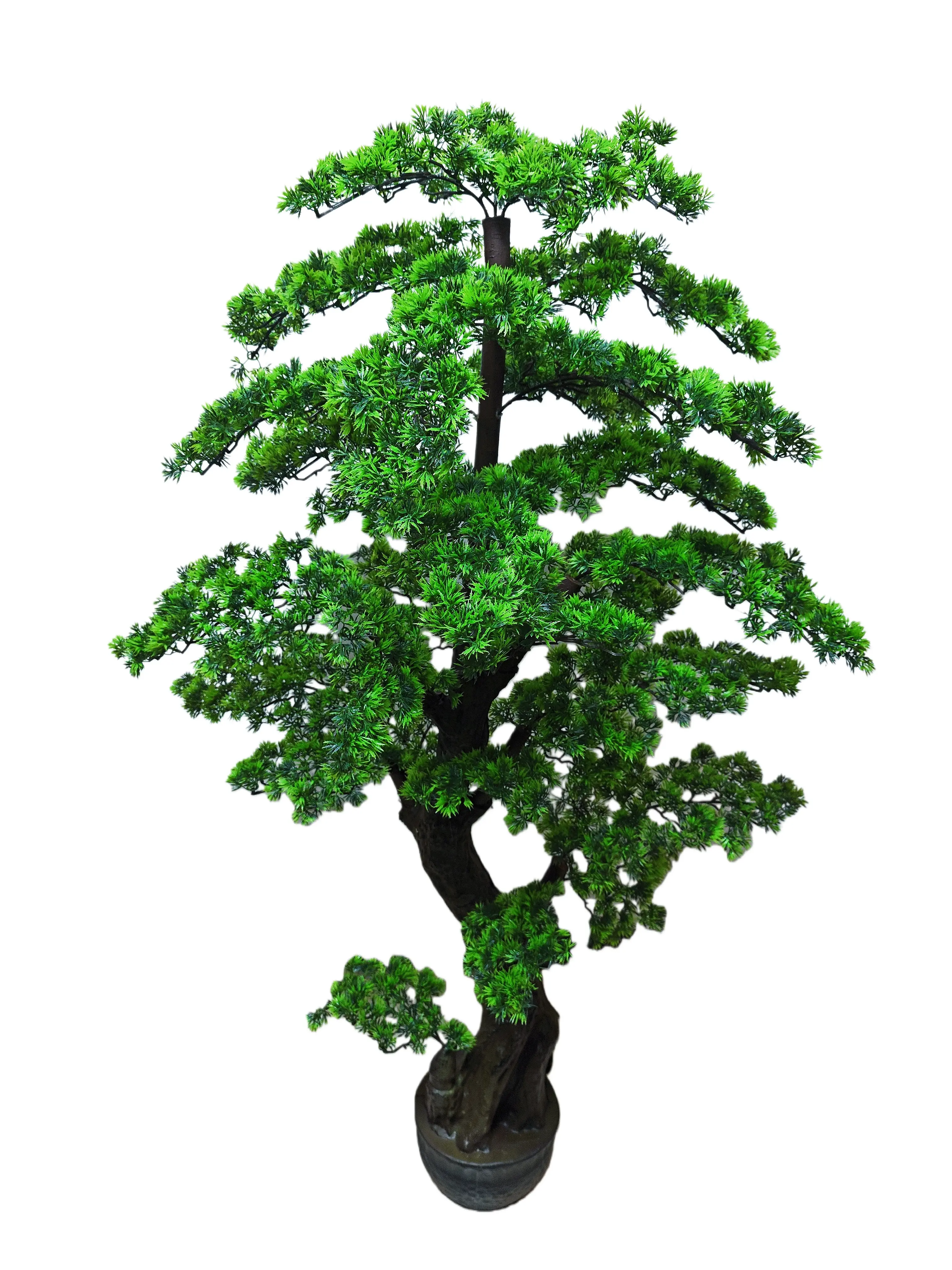 5FT Plastic Artificial Bonsai Tree in Pot - Large Realistic Cedar Decorative Desk Plant, Aesthetic Home Decor for Room & Office