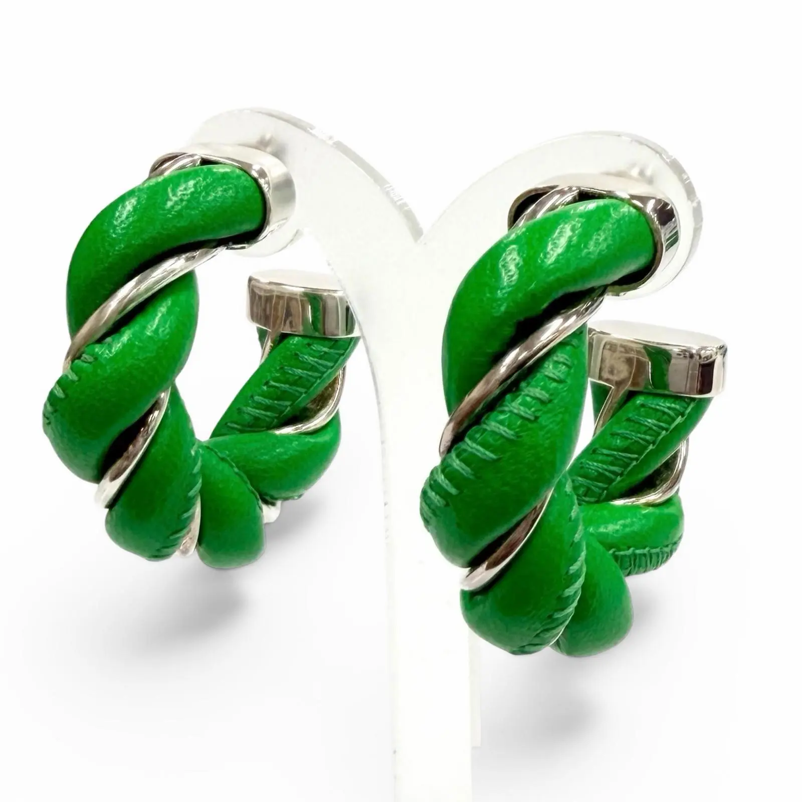 Pre-owned BOTTEGA VENETA Sterling Silver 925 (Ag925) Small Leather Goods 925 Earrings
