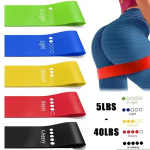 Fitness Resistance Bands Set, Includes 5 Resistance Levels, Colorful Workout Bands, Snug Fit Band, Indoor and Outdoor Exercise, Leg Strength Training, Yoga, Stretching Gear, Workout Accessories, Workout Equipment