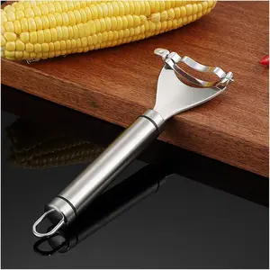 1PCS Corn peeler, corn peeling tool, stainless steel corn cob peeler, sweet corn cob cutter, corn huller and kernel remover, corn cob cutter, peeler, long-handled corn peeler, kitchen tools.