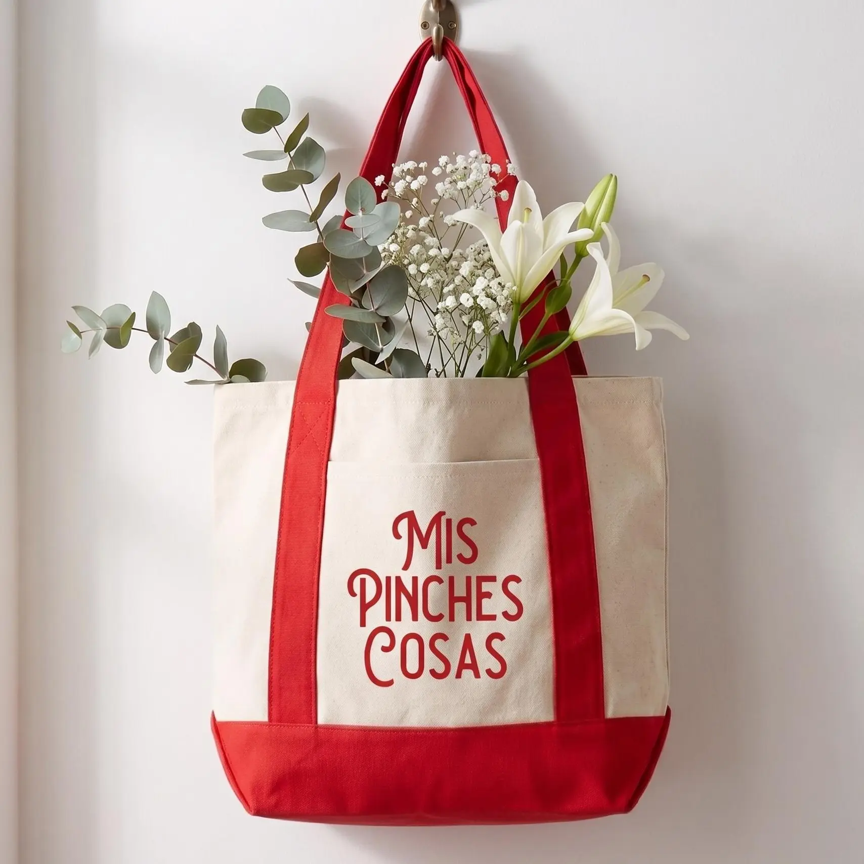 Mis Pinches Cosas Tote Bag – Funny Latino Mexican Everyday Canvas Cotton Bag Bolsa Chistosa