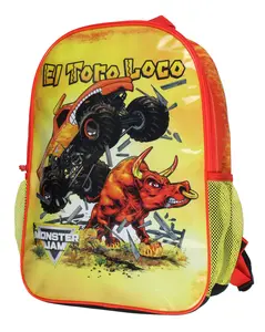 Monster Jam El Toro Loco Kids School Backpack Mess With The Bull & You Get The Horns! Big Truck Book Bag 16"