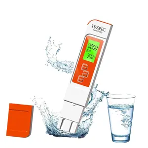 2024  4 in 1 TDS Meter - TDS EC & Temperature(C,F) Meter,Accurate & Reliable Digital Water Testing Kits for Drinking Water, Tap, Well, Swimming Pool,Hydroponics, Aquarium, RO/DI System (Orange)