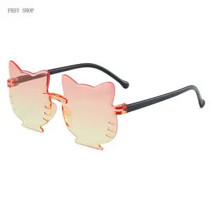 FHSY SHOP Hello Kitty Shaped Kids Sunglasses UV400 Protection Gradient Orange-Yellow Lens for Toddler Girls Birthday Parties, Beach Trips, and Summer Vacation polarized glasses men's lazy