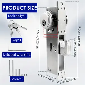 1set Storefront Door Lock Solid Zinc Alloy Commercial Mortise Lock with Double Cylinder Multipurpose Storefront Mortice Hook Door Lock Double Cylinder Deadbolt Lock Set for Store Office Main Entrance