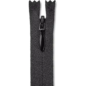 16 Inch Black Nylon Zipper for Crafts and Sewing