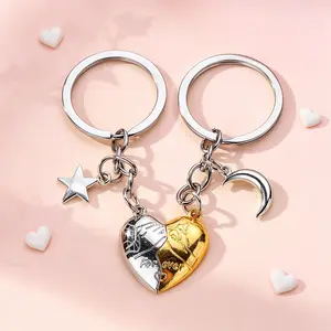 Magnetic Heart Star Moon Keychain - Forever Love Couple Family Souvenir Gift