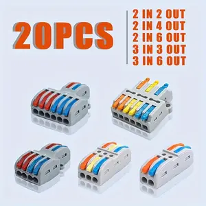 Quick Wire Connectors, 20pcs Electrical Lever Nuts Wire Connectors, Push-in Conductor Terminal Block, AWG 28-12 Wire Connectors, Durable Reliable Connectors